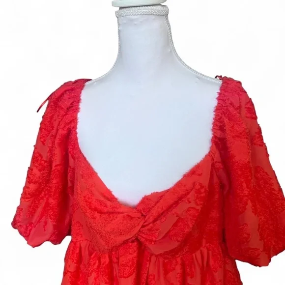 Future Collective red lace babydoll dress with tie back detail. Size: XXL - Picture 3 of 8